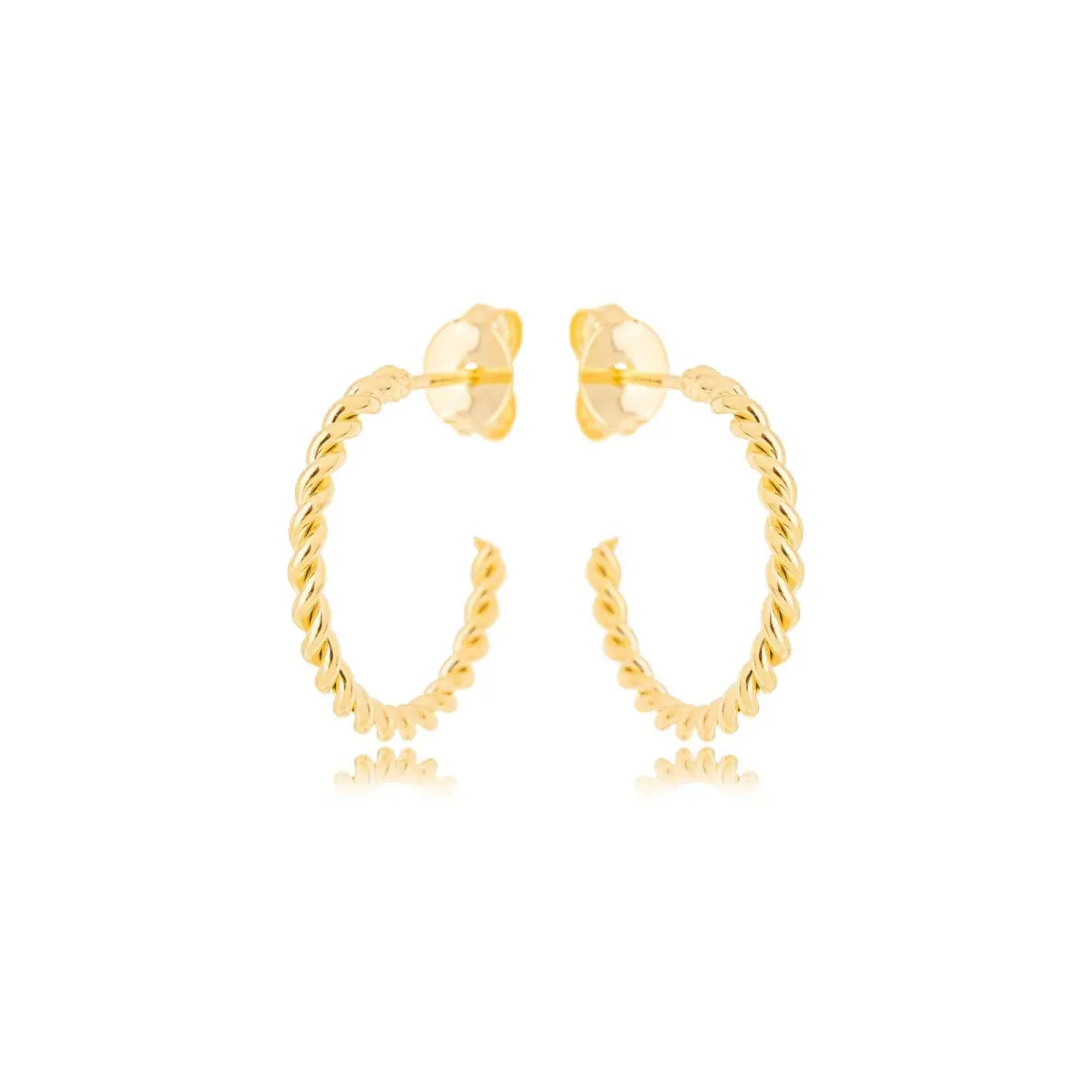 Brinco Argola Torcida Delicada Banhado em Ouro 18K