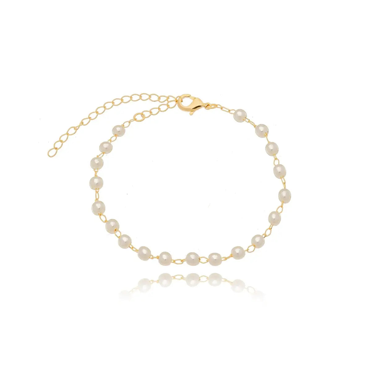 Pulseira Pérolas Pequenas Clássica Banhada em Ouro 18K