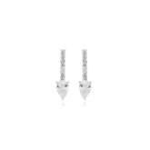 Brinco Gota Pedra Zircônia Cor Cristal Banhado em Prata 925