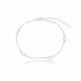 Pulseira Quatros Pontos de Luz Minimalista em Prata 925