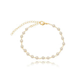Pulseira Pérolas Pequenas Clássica Banhada em Ouro 18K