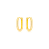 Brinco Argola Retangular Médio Banhado em Ouro 18K