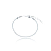 Pulseira Malha Veneziana com Detalhes Finos em Prata 925
