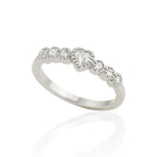 Anel Coração Graduado com Zircônias em Prata 925