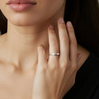 Anel Liso Detalhado Ondulado Minimalista em Prata 925