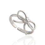 Anel Regulável com Detalhe de Laço Delicado em Prata 925