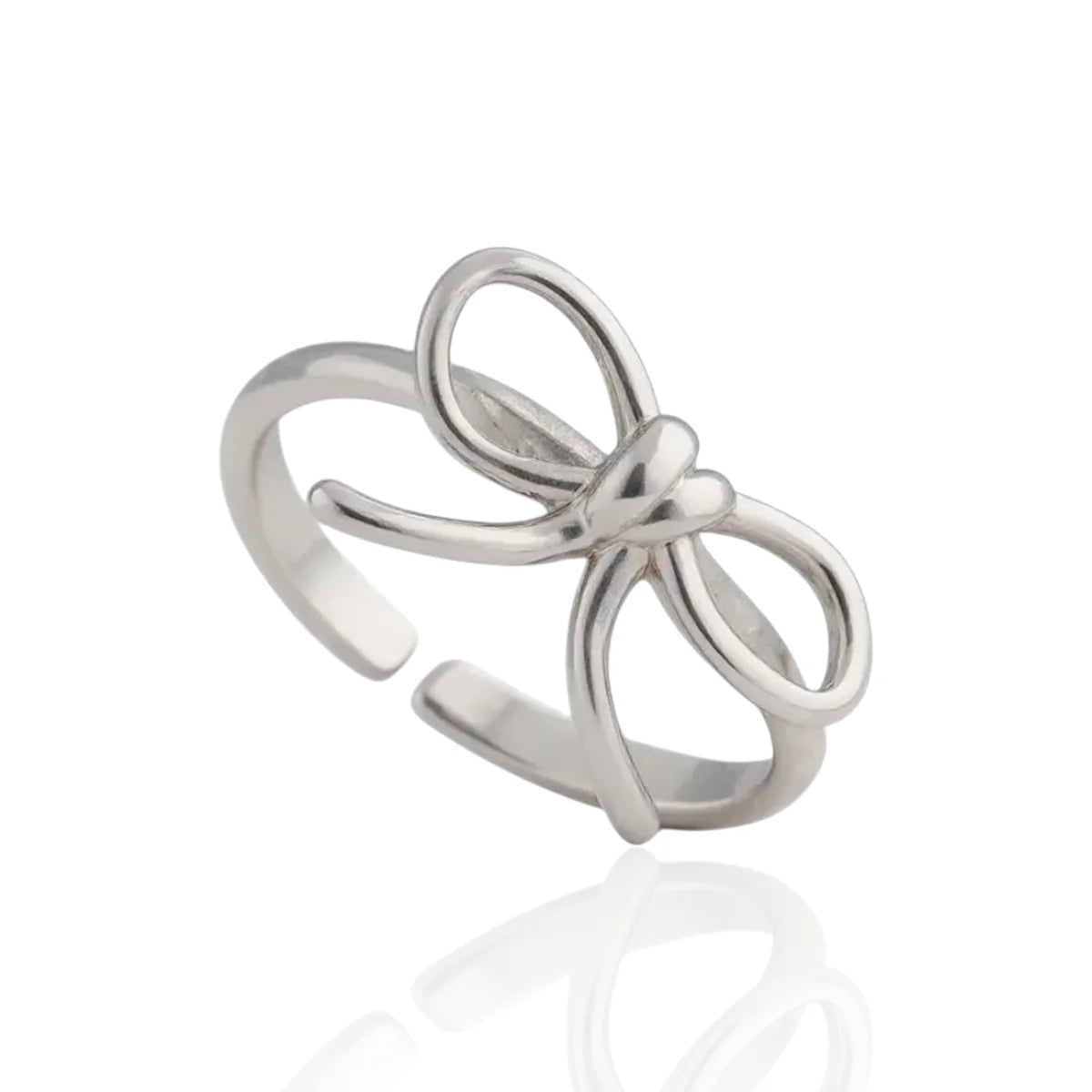Anel Regulável com Detalhe de Laço Delicado em Prata 925