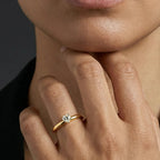 Anel Solitário Clássico Zircônia Coração Banhado a Ouro 18K