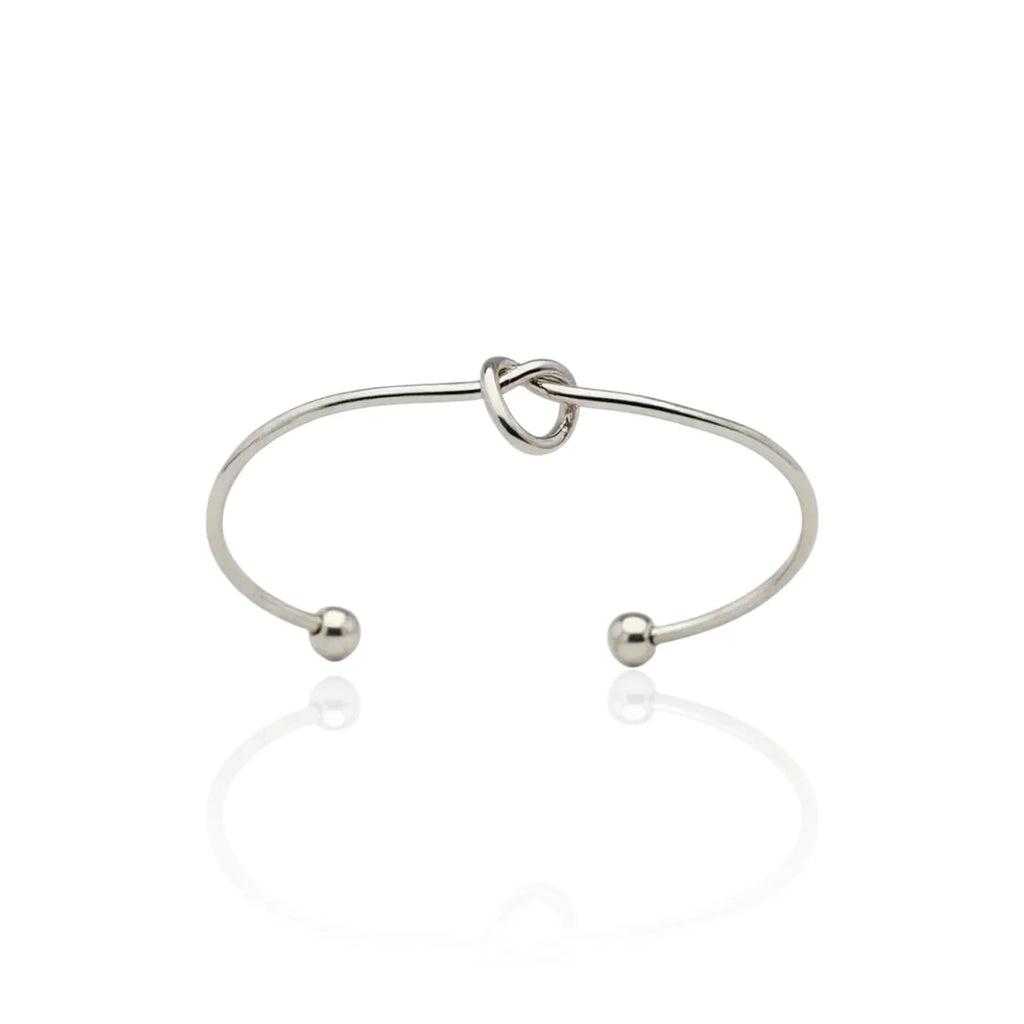 Bracelete Liso em Nó com Fecho Ajustável em Prata 925