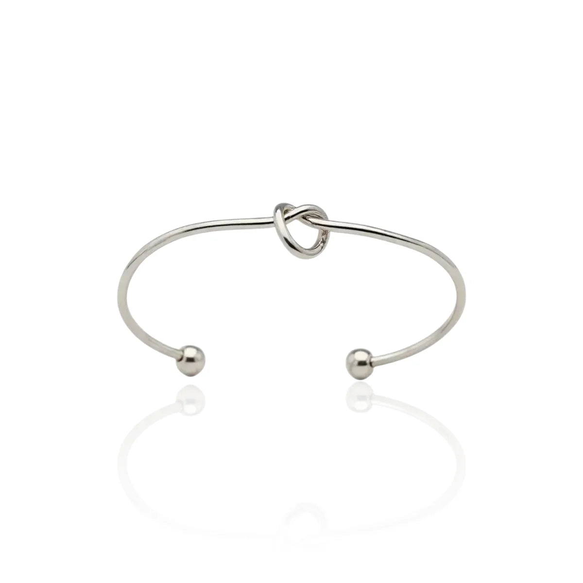 Bracelete Liso em Nó com Fecho Ajustável em Prata 925