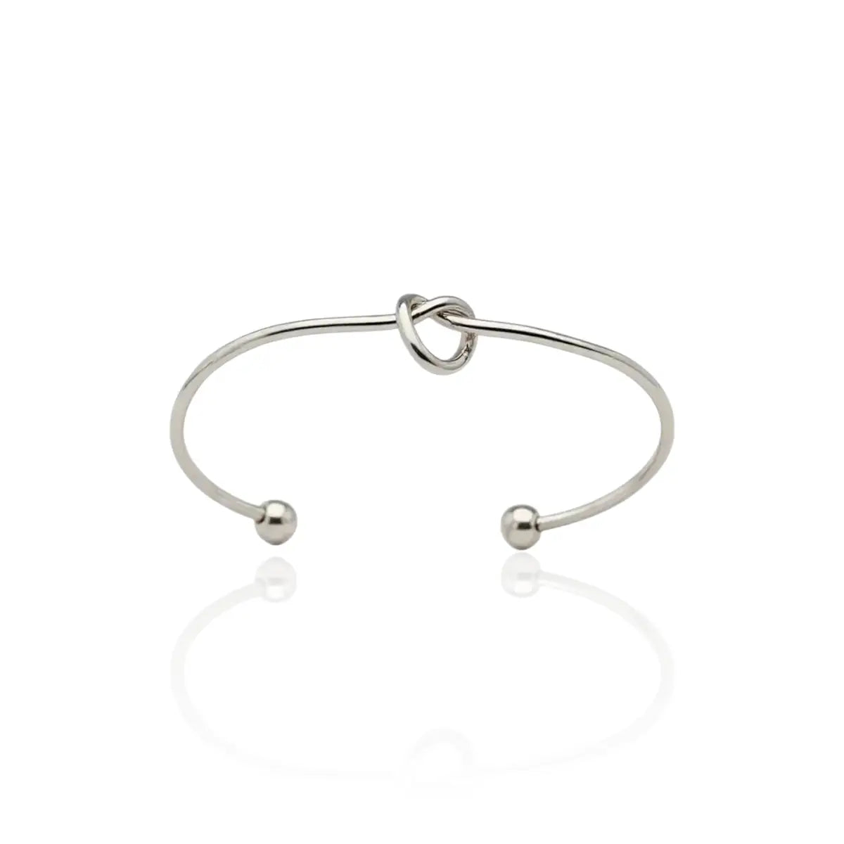 Bracelete Liso em Nó com Fecho Ajustável em Prata 925