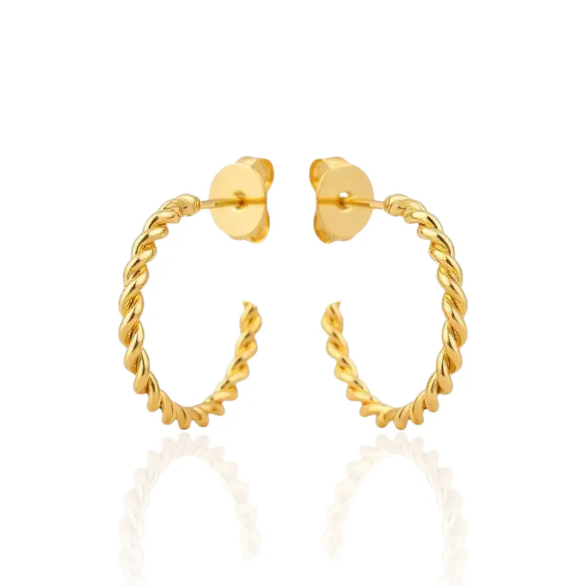 Brinco Argola Torcida Delicada Banhado a Ouro 18K