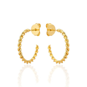 Brinco Argola Torcida Delicada Banhado a Ouro 18K