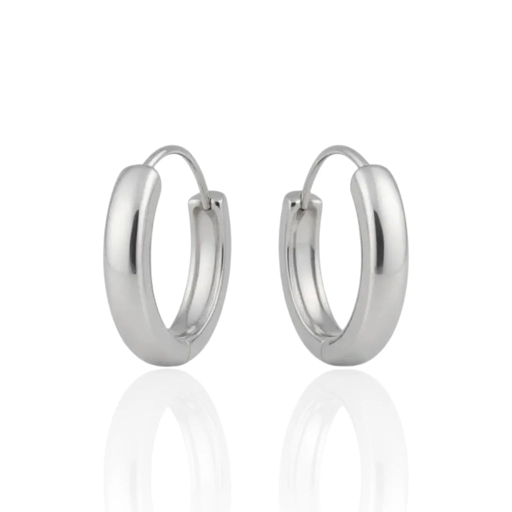 Brinco Argolinha Lisa Moderno Pequeno em Prata 925