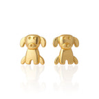 Brinco Cachorro Pequeno Delicado Banhado a Ouro 18K
