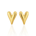 Brinco Coração Orgânico Liso Moderno Banhado a Ouro 18K