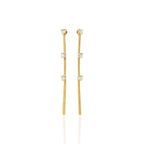 Brinco Fita Pedras Zircônias Cravejada Banhado a Ouro 18K