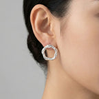 Brinco Orgânico Detalhado Círculo Fechado em Prata 925