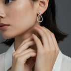 Brinco Pêndulo Gota Articulada Vazada Longa em Prata 925