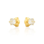 Brinco Ponto de Luz Grande Clássico Banhado a Ouro 18K