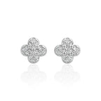 Brinco Trevo com Zircônias Cravejadas Pequeno em Prata 925