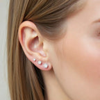 Brinco Trio Ponto de Luz Clássico em Prata 925