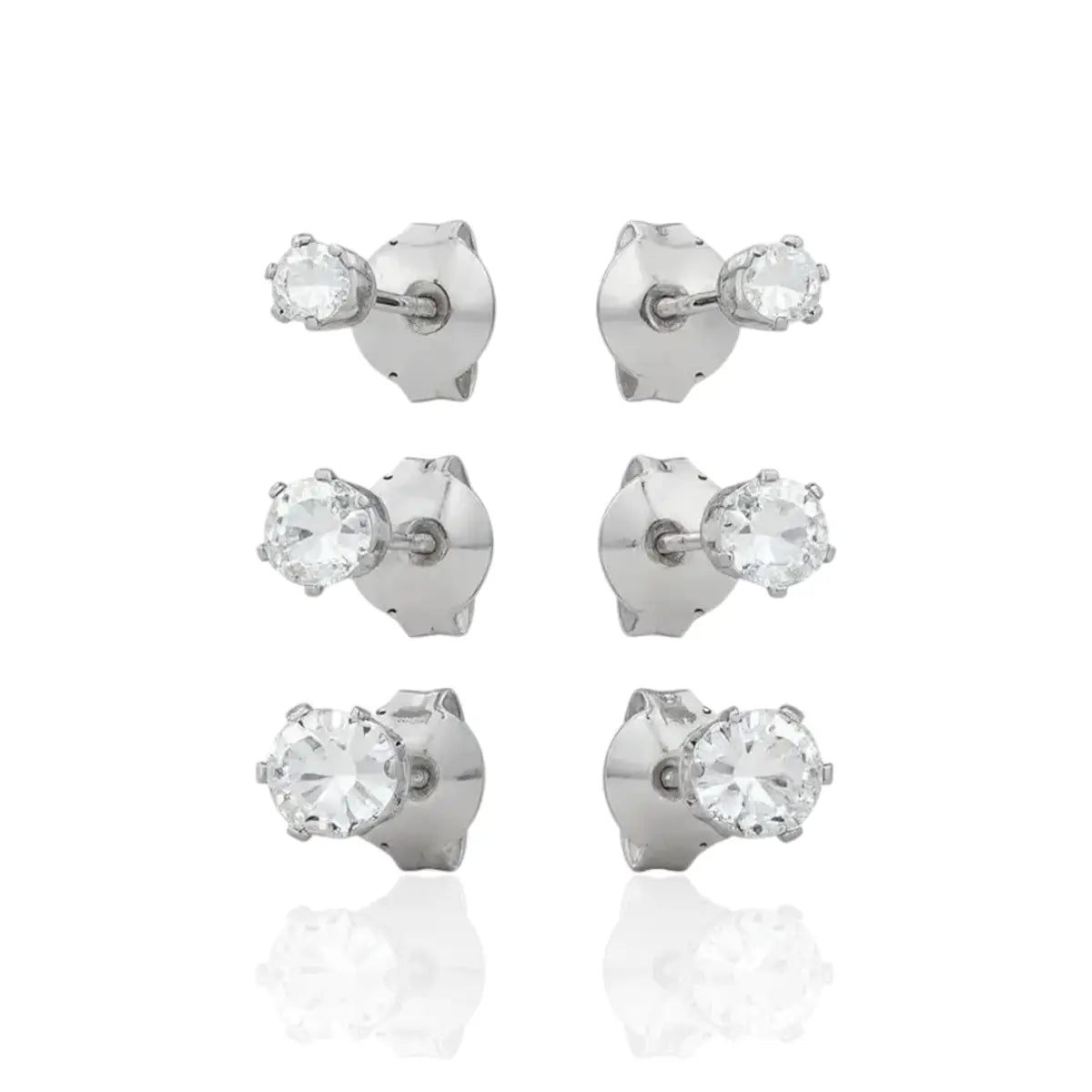 Brinco Trio Ponto de Luz Clássico em Prata 925