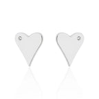 Brincos Coração Ponto de Luz com Zircônias em Prata 925