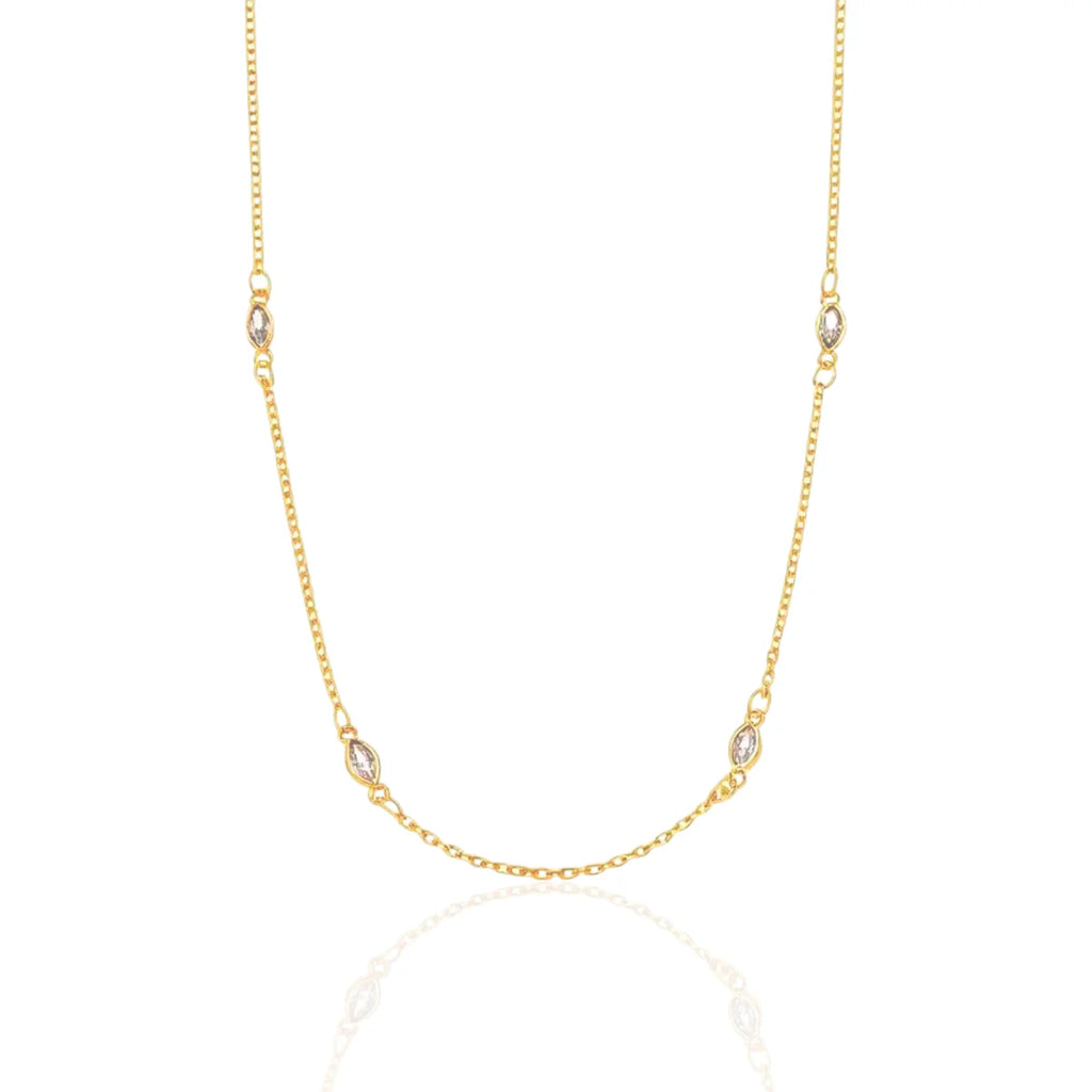 Colar Choker Pontos Zircônias Pequenas Banhado a Ouro 18K