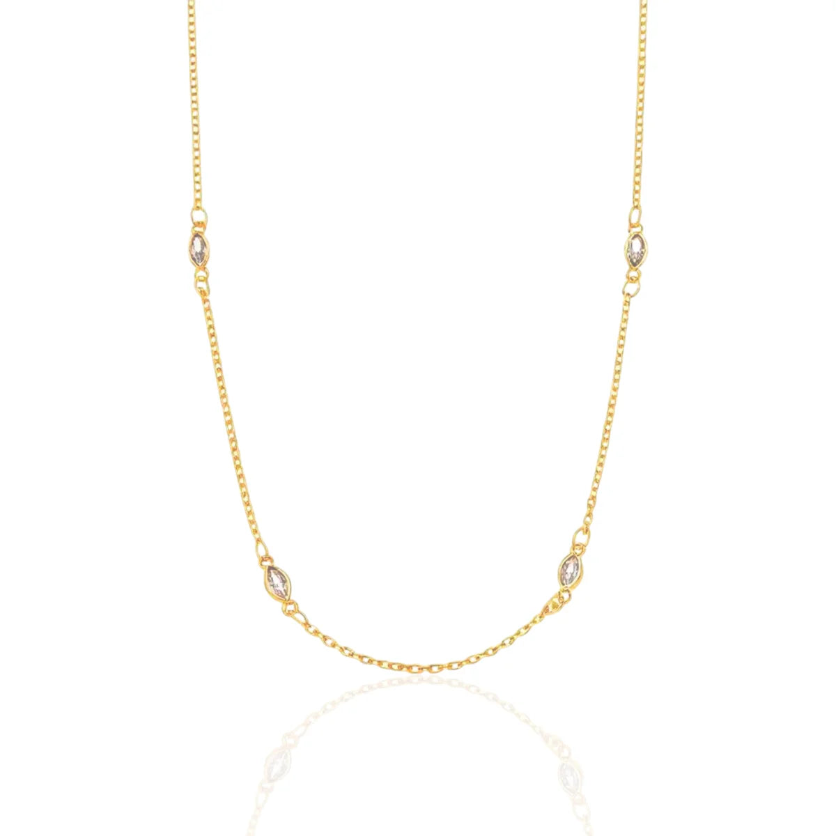 Colar Choker Pontos Zircônias Pequenas Banhado a Ouro 18K