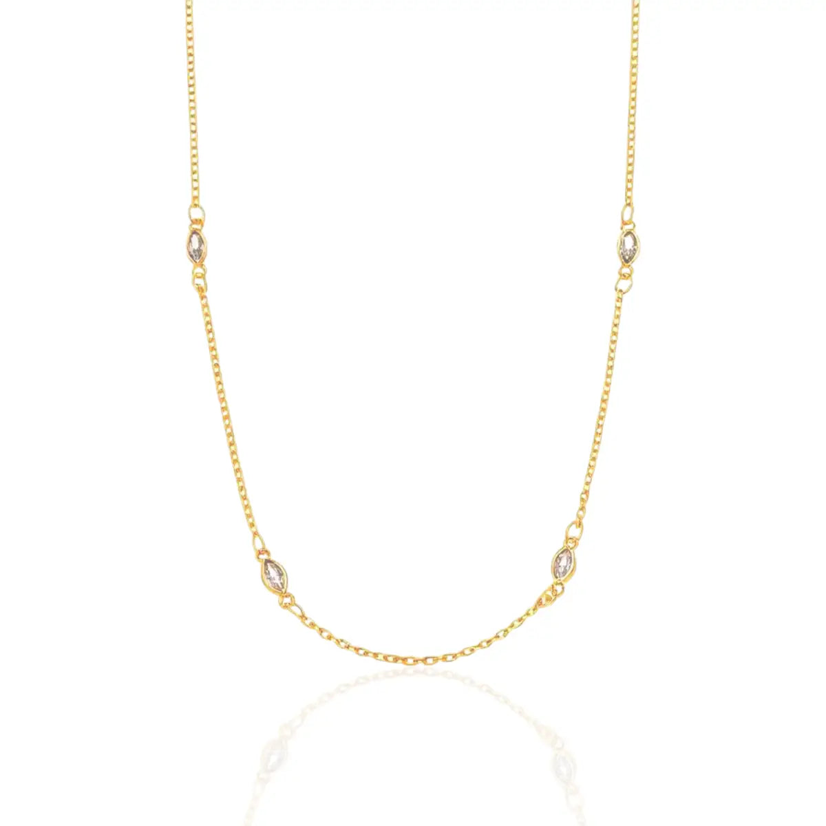 Colar Choker Pontos Zircônias Pequenas Banhado a Ouro 18K