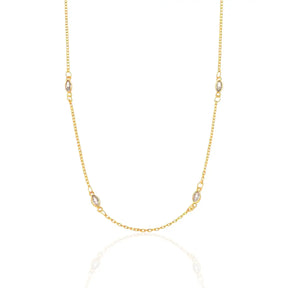 Colar Choker Pontos Zircônias Pequenas Banhado a Ouro 18K