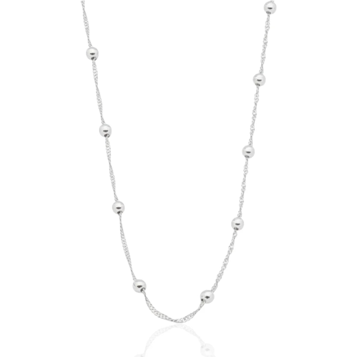 Colar Corrente Bolinhas Elos Torcidos em Prata 925