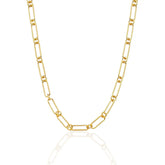 Colar Corrente com Elos Alongados Banhado a Ouro 18K