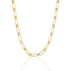 Colar Corrente com Elos Alongados Banhado a Ouro 18K