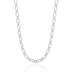 Colar Detalhado Elos Argolas Minimalista Delicado em Prata 925