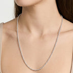 Colar Diamantado Bolinhas Moderno Delicado em Prata 925