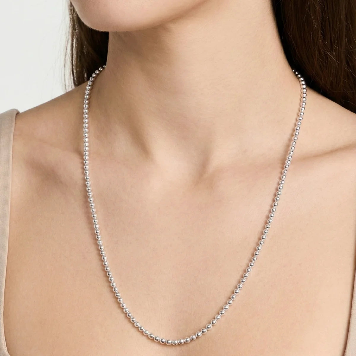 Colar Diamantado Bolinhas Moderno Delicado em Prata 925