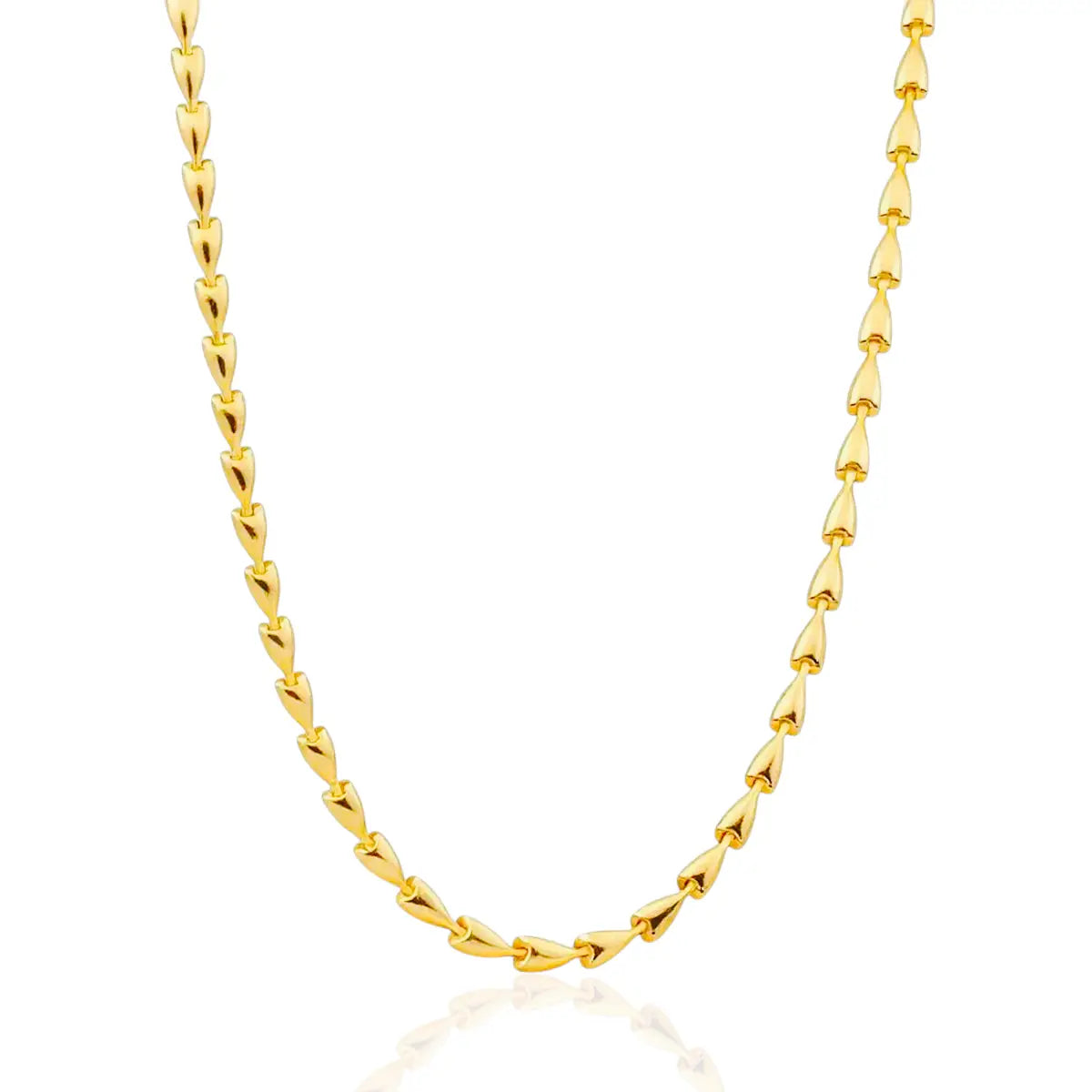 Colar Elos Chapinhas Estilizados Banhado a Ouro 18K