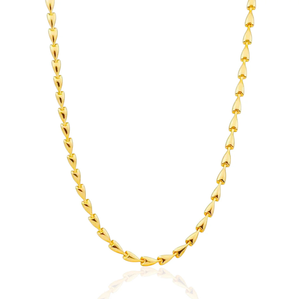 Colar Elos Chapinhas Estilizados Banhado a Ouro 18K