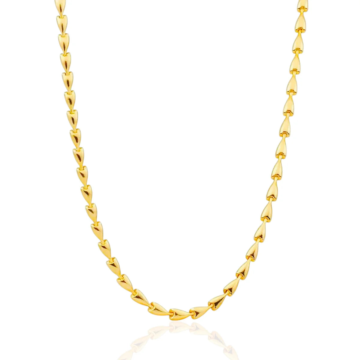 Colar Elos Chapinhas Estilizados Banhado a Ouro 18K