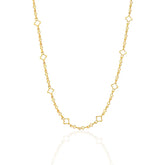 Colar Mini Trevos Quatro Folhas Pérola Banhado a Ouro 18K