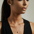 Conjunto Ponto de Luz Zircônia Cravejada Banhado a Ouro 18K