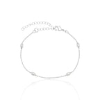 Pulseira Bolinhas e Elos Ovais Polidos em Prata 925