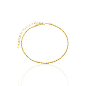 Pulseira Cordão Baiano Design Clássico Banhada a Ouro 18K