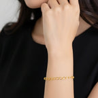 Pulseira Elos Geométricos Vazados Banhada a Ouro 18K