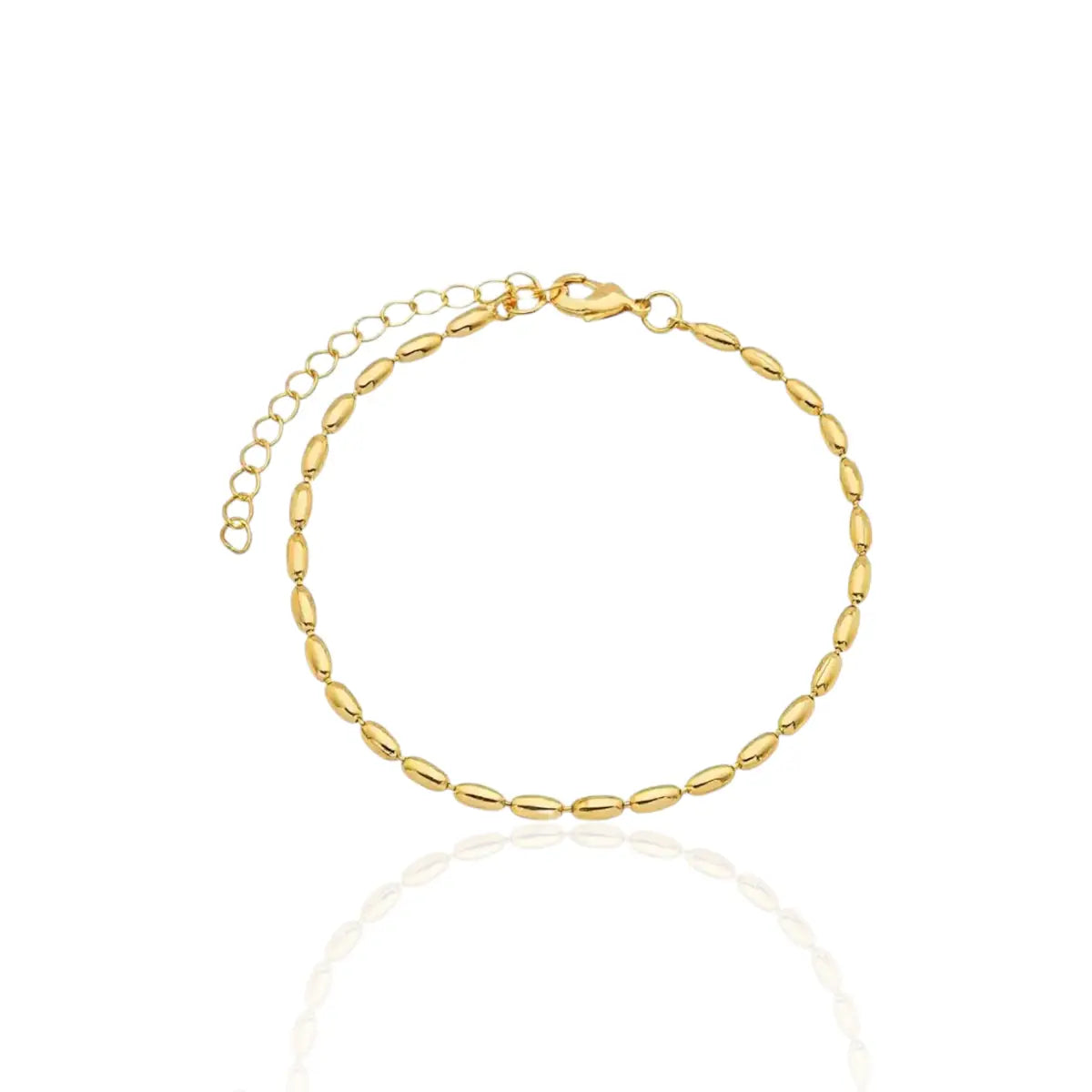 Pulseira Gomos de Elos Ovais Lisos Banhada em Ouro 18K