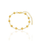 Pulseira Lisa Bolinhas Infinitas Moderna Banhado a Ouro 18K