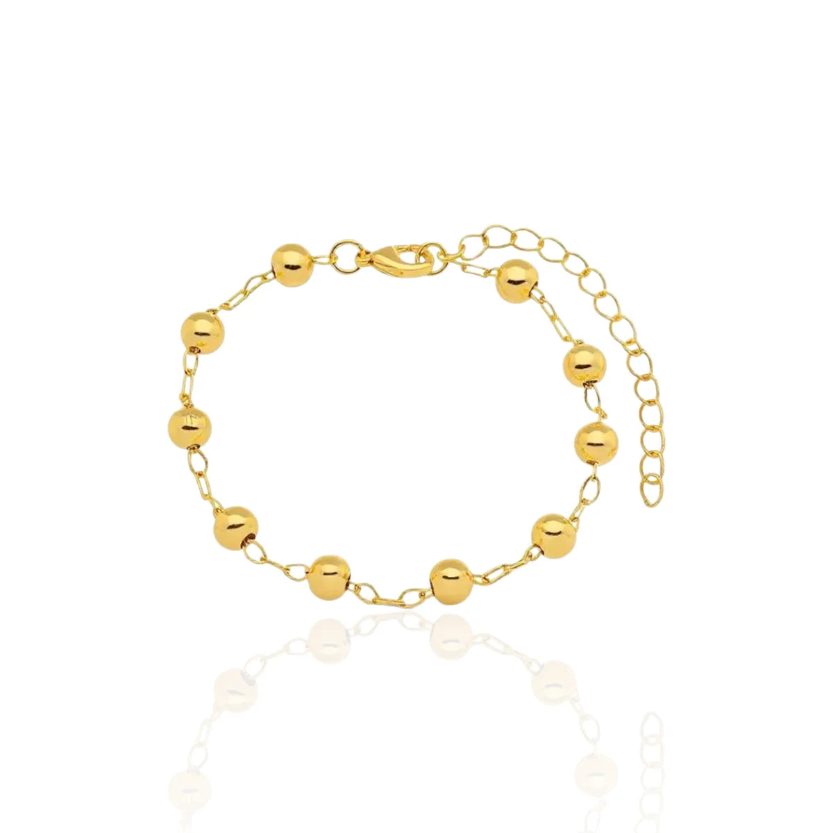 Pulseira Lisa Bolinhas Infinitas Moderna Banhado a Ouro 18K