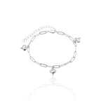 Pulseira Lisa Elos Três Corações Moderna em Prata 925